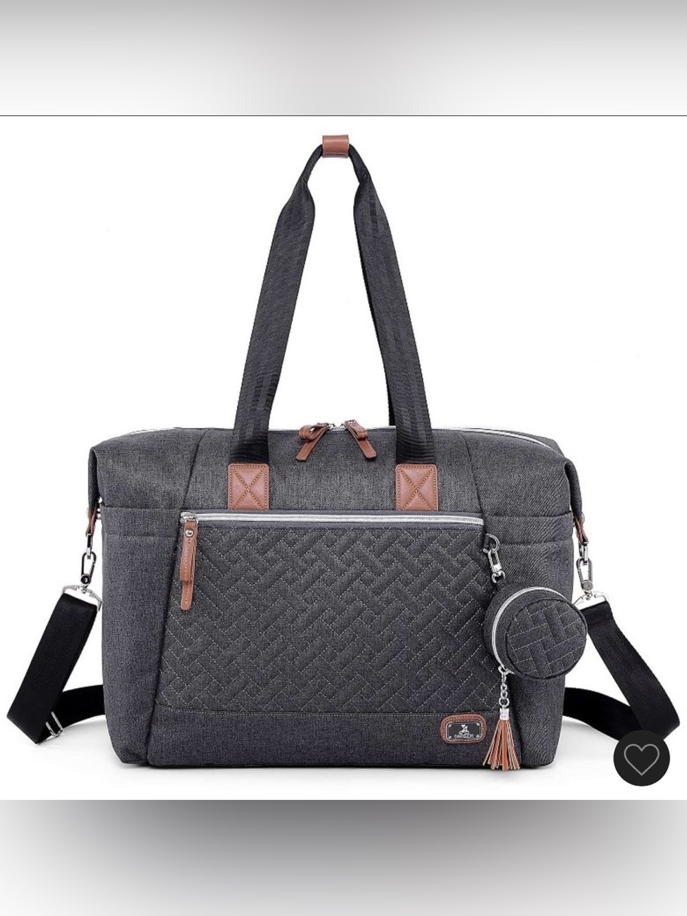 NWT Dikaslon Diaper Bag Tote with Pacifier Case Baby Bag, Dark Gray